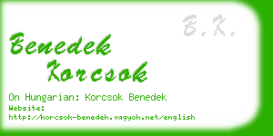 benedek korcsok business card